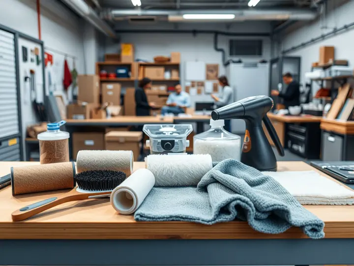 宠物毛发清理专用工具：粘毛器、橡胶刷、蒸汽喷嘴和超细纤维布